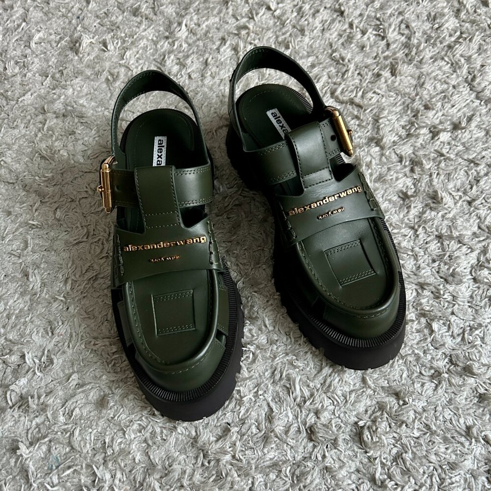 NWOT Alexander Wang Green Carter Cage Sandals